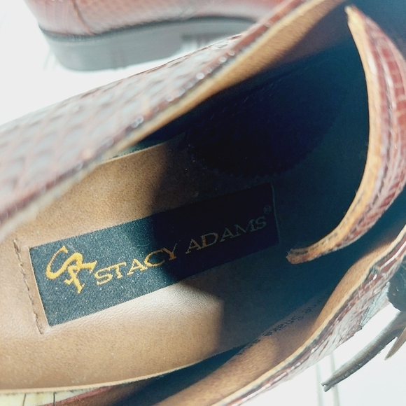 Stacy Adams Oxfords Snakeskin Leather Monk Strap Brown F806 main image 9